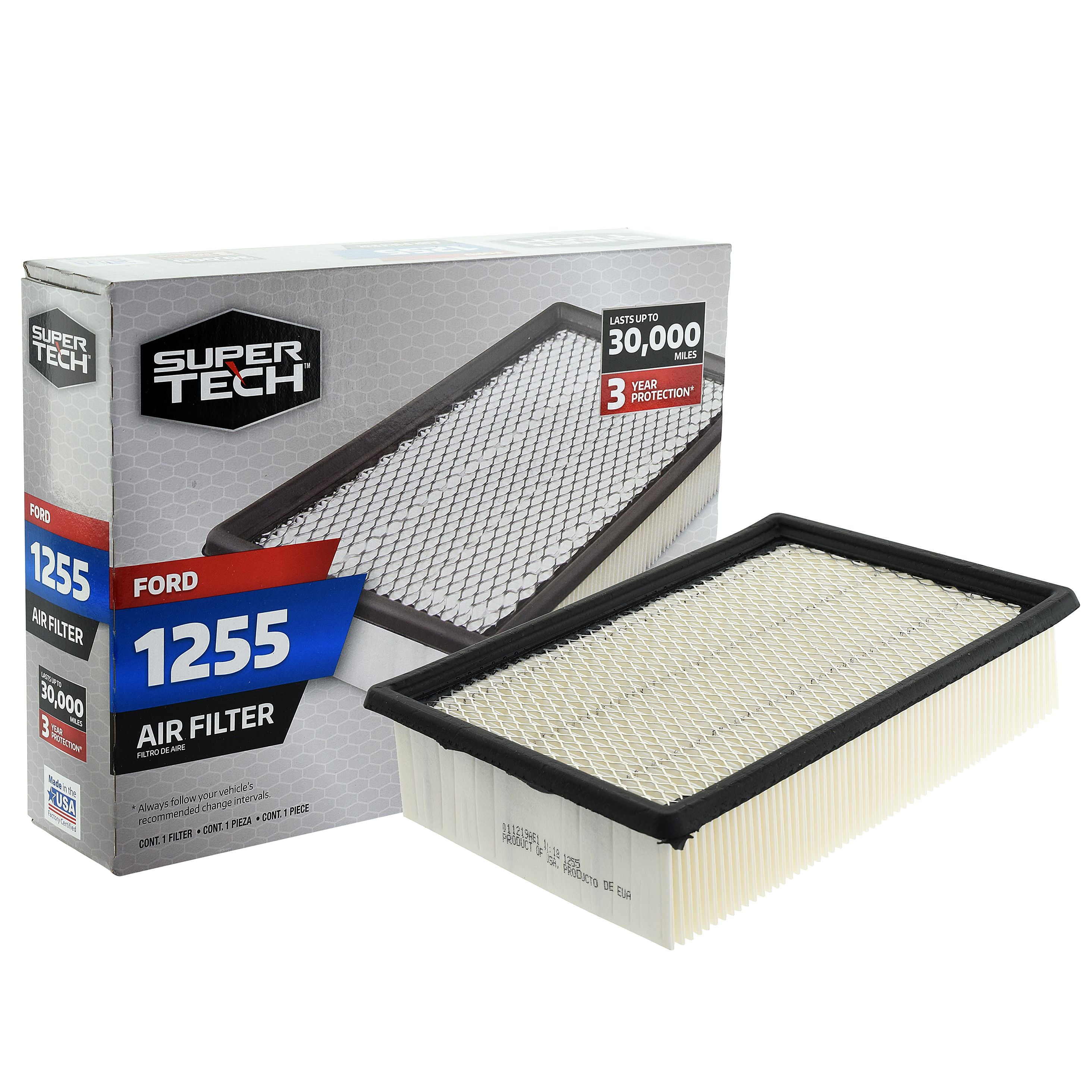 SuperTech Engine Air Filter 1255, Replacement Filter for Ford