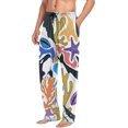 thumbnail image 4 of Men's Pajama Pants with Pockets Sleepwear Lounge Pants Stretch Casual Whale Shark Coral Starfish, 4 of 6