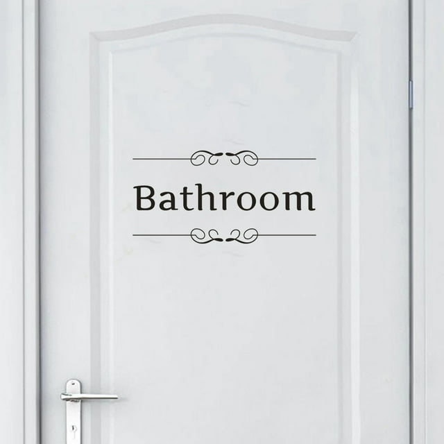 Fiudx Adhesivo de Pared para Decoración Del Hogar, Vinilo Extraíble, Diseño de Mural Negro, Elegante Decoración para Puerta de Dormitorio, Fácil de Aplicar, Personalizable, Tamaño 28 X 14 Cm