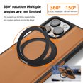 thumbnail image 5 of for iPhone 16 Plus Case, Slim Fit Premium PU Leather [Compatible with MagSafe] [360° Rotatable Ring Kickstand] Shockproof Protective Cover for iPhone 16 Plus Phone Case Magnetic, Brown, 5 of 8