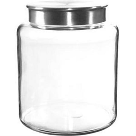Anchor Hocking Glass Modern Montana Jar with Brushed Aluminum Cover, 2 Gallon