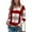 Red, variant on LYXSSBYX Women Long Sleeve Tops Fashion Women's Casual Lattice Printed Long Sleeve V-Neck Tunic Blouse Tops