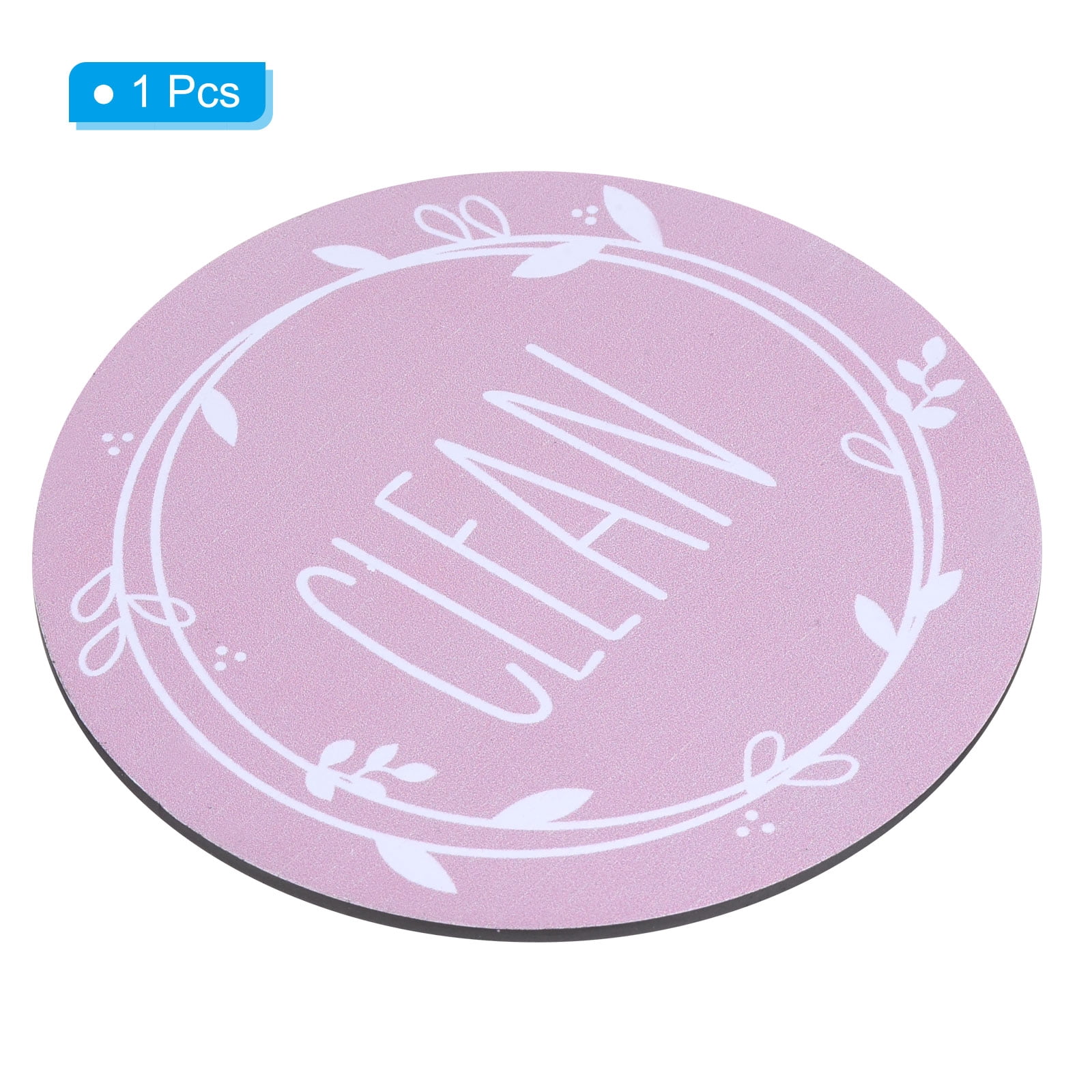 Unique Bargains Dirty Clean Dishwasher Magnet Round Refrigerator Sign Magnet Pink