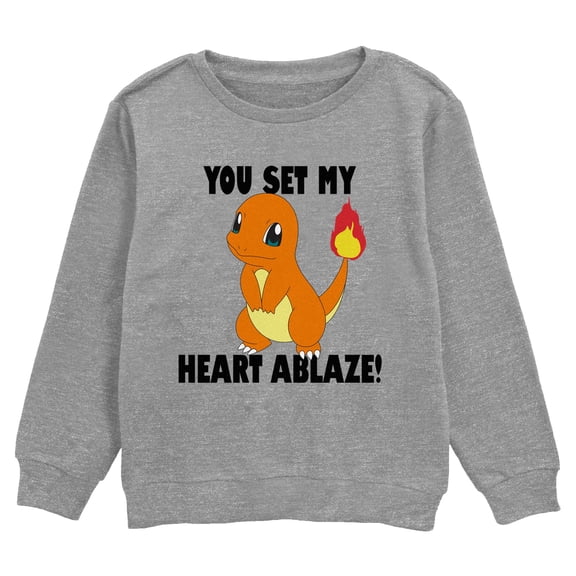 Boy's Pokemon Charmander You Set My Heart Ablaze Sweatshirt