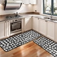 thumbnail image 3 of Kitchen Rugs Sets Of 2,Black Daisy Flower Pattern Anti Fatigue Kitchen Mat Rugs Non Slip Washable,Decorative Kitchen Floor Mats for Kitchen,Sink,Laundry,17"x47"+17"x47", 3 of 5