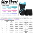 thumbnail image 7 of Sinleey Kids Girls Gymnastics Athletic Dance Bodysuit Sleeveless Cutout Back Leotard V-front Shorts Blue Green&Black 12, 7 of 7