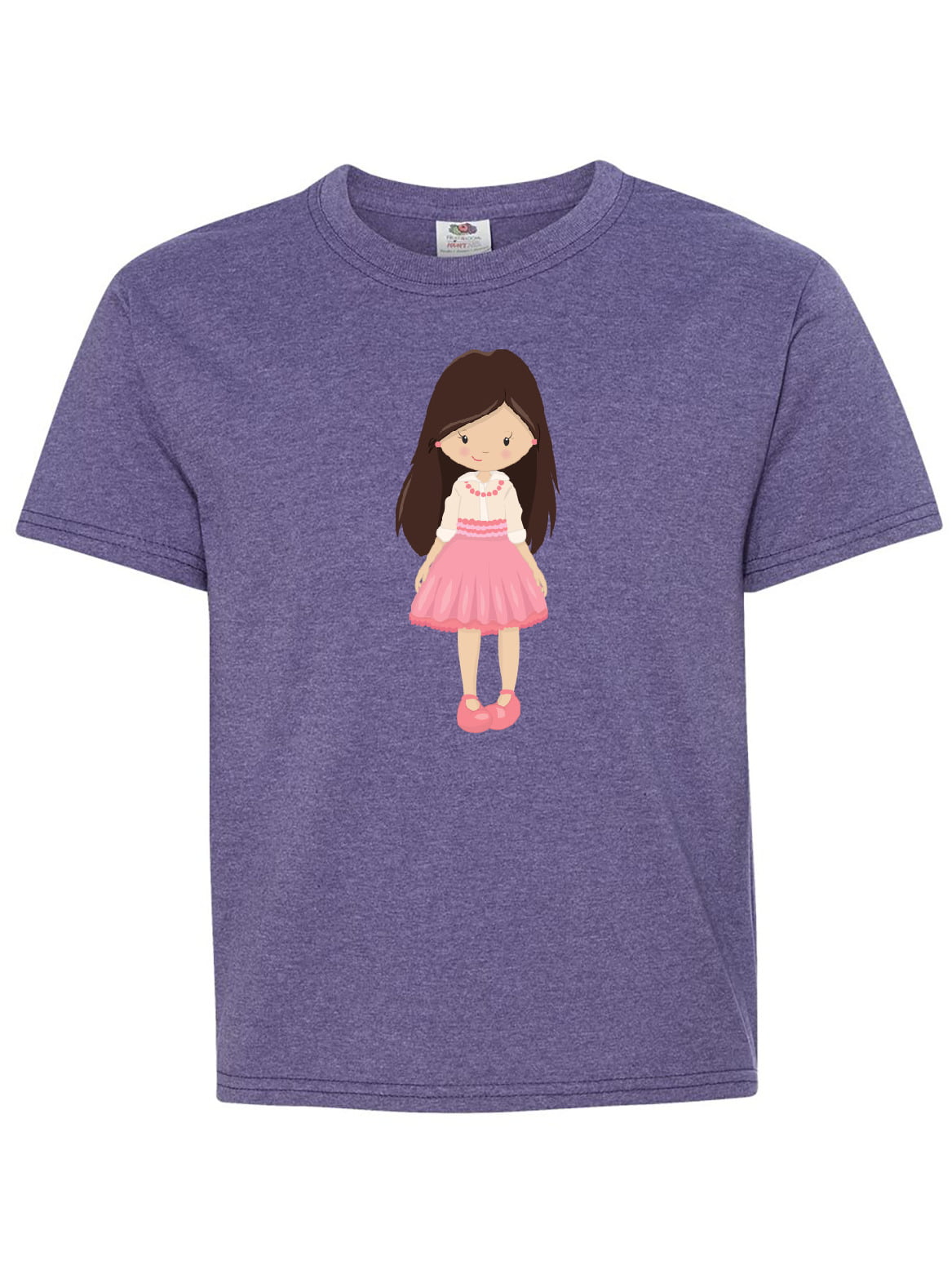 Brown Hair Purple Coat Boots Toddler T-Shirt inktastic Fashion Girl 