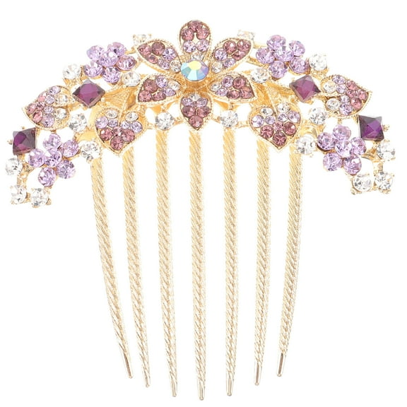 OUNONA Rhinestone Hair Combs Women Elegant Headpiece for Weddings 1Set