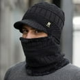 thumbnail image 3 of Men's Winter Brimless Beanie with Integrated Neck Warmer and Fleece Lining, Polyester Fiber, Fashionable Style, Hand Wash or Dry Clean, Fashionable Personality Style, 3 of 9