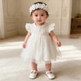thumbnail image 3 of Tigivemen Toddler Baby Girl Summer Dress with Lace Stylish Ruffle Flutter Sleeve Princess Dresses Party Outfits for Girls Size 3-6 Months, 3 of 4
