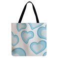 thumbnail image 4 of Bolsas De Compra Bolsa de playa para mujer, de compras de lino plegable, estampado de corazón lavable para damas y niñas Likrtyny Para Estrenar, 4 of 9