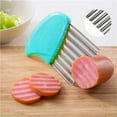 thumbnail image 4 of Langgg 3 Pieces Stainless Steel Potato Crinkle Slicer Manual French Fries Chips Chopping Tool Vegetable Kitchen Tools, 4 of 6