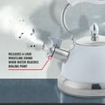 thumbnail image 3 of Emeril Lagasse 2.6 Quart/2.5 Liter Whistling Tea Kettle, Stainless Steel Tea Pot for Induction Stove Top, Fast to Boil Water for Home Kitchen Condo, with Ergonomic Cool Folding Grip Handle, White, 3 of 6