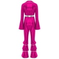 thumbnail image 4 of iiniim Retro 70s Disco Costume for Women 70s Outfits Shiny Movie Star Flare Jumpsuit Hippie Rompers Hot Pink XXL, 4 of 7