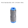 thumbnail image 3 of Straight Push Connectors 8mm to 6mm Quick Release Pneumatic Connector Plastic Union Tube Fitting Grey 5Pcs, 3 of 5