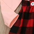thumbnail image 6 of Douhoow Toddler Baby Girl Christmas Outfits Kids Long Sleeve Ruffled Tops Red Plaid Suspender Skirt, 6 of 6