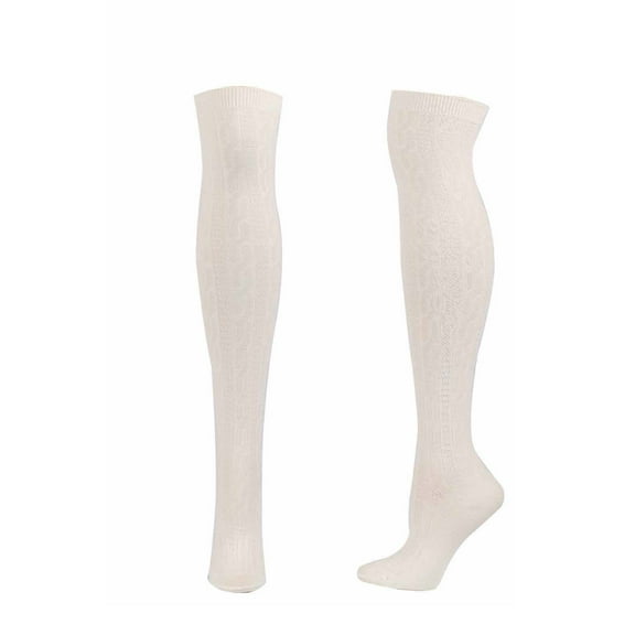 Diufon Women's Knit Thigh High Boot Socks Fall Winter Over the Knee Long Leg Socks Comfy Solid Color Stockings