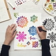 thumbnail image 2 of 11.8x8.2in Mandala Flower Layered Clear Stamps Vintage Mandala Rubber Transparent Seal Stamps Decoration, 2 of 8