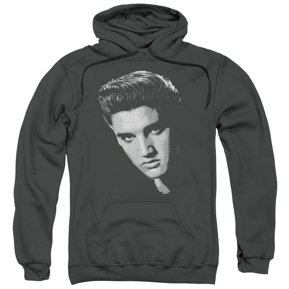 Trevco ELV805-AFTH-4 Elvis Presley & American Idol Adult Pull-Over Hoodie, Charcoal - Extra Large