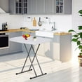 thumbnail image 4 of ZENY 30" Height Adjustable Folding Table, Portable Dinner Table TV Tray, White, 4 of 9