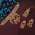 thumbnail image 2 of Efulgenz Indian Jewelry Choker Necklace Maang Tikka Earrings Bollywood Wedding Crystal Kundan Necklace Earrings Head Chain Set, 2 of 7