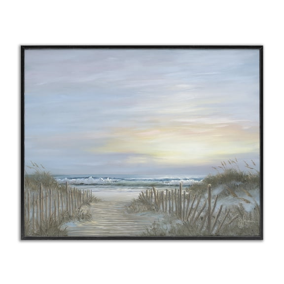 Stupell Industries Coastal Serenity Path Sunset Black Framed Giclee Art, 14 x 11, by Georgia Janisse