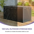 thumbnail image 6 of Uforic 100 Gallon large Deck Box, Outdoor Resin Storage Box, Outdoor Container for Patio Garden, Waterproof, Lockable, Black, 6 of 8