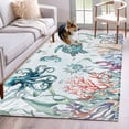thumbnail image 4 of Area Rug 48×72in, Sea Turtles Nautical Seaweed Floor Carpet Living Room Rug, Blue Ocean Octopus Starfish Non-Slip Welcome Mat Indoor Rugs for Bedroom Dining Room, 4 of 4