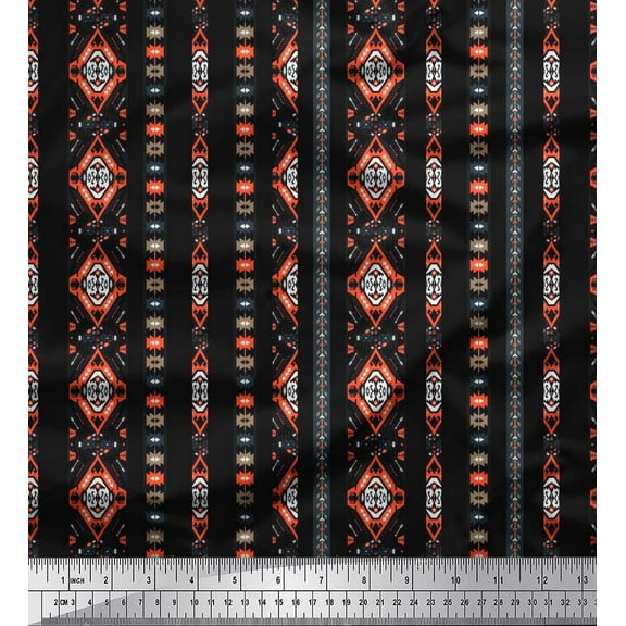 Soimoi Cotton Duck Fabric Ikat Southwestern Print Fabric by The Yard 42 Inch Wide