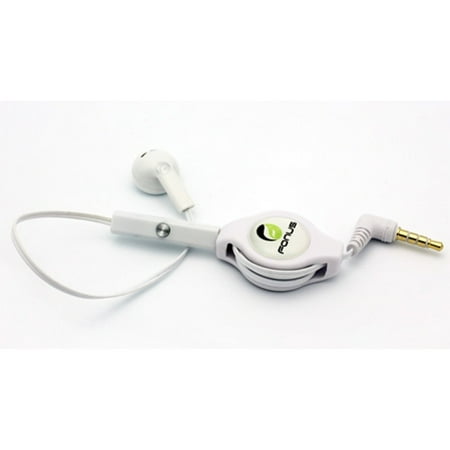 Verizon Housing - Retractable Headset MONO Handsfree Earphone Mic for Verizon iPhone 6 - AT&T iPhone 5S - T-Mobile iPhone 5S - Verizon iPhone 5S - AT&T iPhone 5C - T-Mobile iPhone 5C - Verizon iPhone 5C