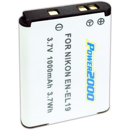 Power2000 EN-EL19 3.7V 1000mAh Rechargeable Lithium-Ion Battery for Nikon Digital Cameras