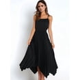 thumbnail image 2 of Pleated Skirts for Women High Elastic Waisted Flowy Asymmetrical Skirt High Low Summer Midi Skirts, 2 of 8