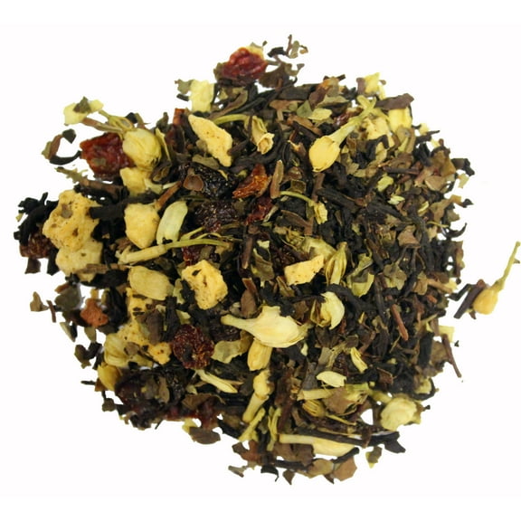 Nelson's Tea Peach Blossoms Loose Leaf Tea - Cut & Sifted White & Black Tea Loose Leaf with Rose Hip, Jasmine Buds and Dried Peaches (1.6 oz)