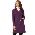 thumbnail image 1 of Abrigo De TrincheGabardiDoble HileDe Botones SolaCon Muescas PaMujer Morado Oscuro L, 1 of 6
