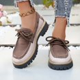 thumbnail image 2 of Womens Shoes,Casual Shoes Low Top Lace Up Two Tone Color Design Comfortable Daily Walking Footwear Lightweight Sneakers for All Day,Shoes for Women,Brown,5.5, 2 of 9
