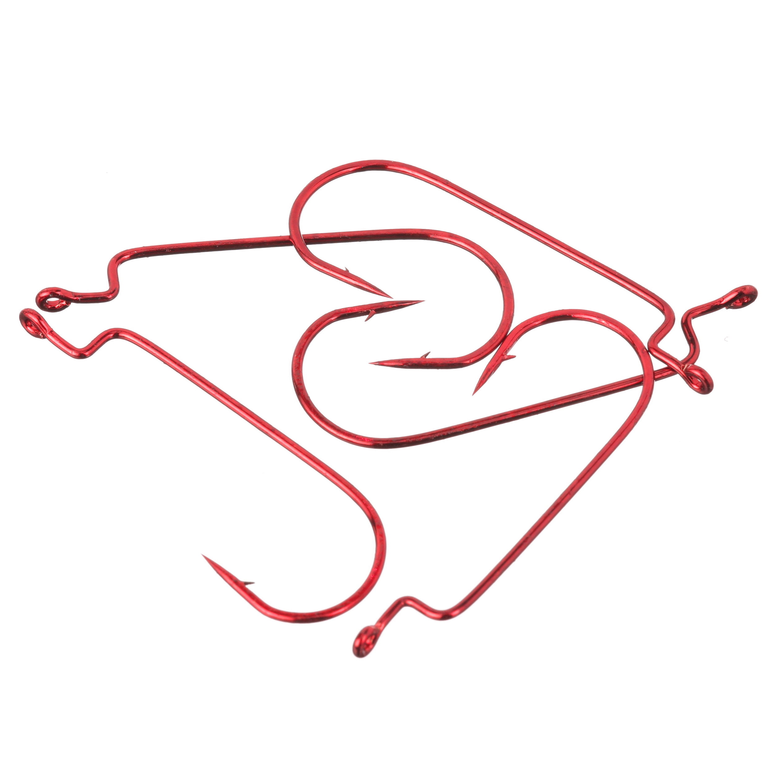 Lazer Sharp L091RGH-2/0 Round Bend Worm Hook, Red, Size 2/0 Hook