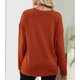 thumbnail image 4 of Camiseta de manga larga para mujer con cordón y dobladillo irregular con cuello redondo para otoño e invierno Naranja XL, 4 of 6