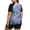 thumbnail image 3 of FOLUNSI Womens Plus Swimsuits 2 Piece Short Sleeve with Boyshorts Surfing Swimwear 0X-5X, 3 of 5