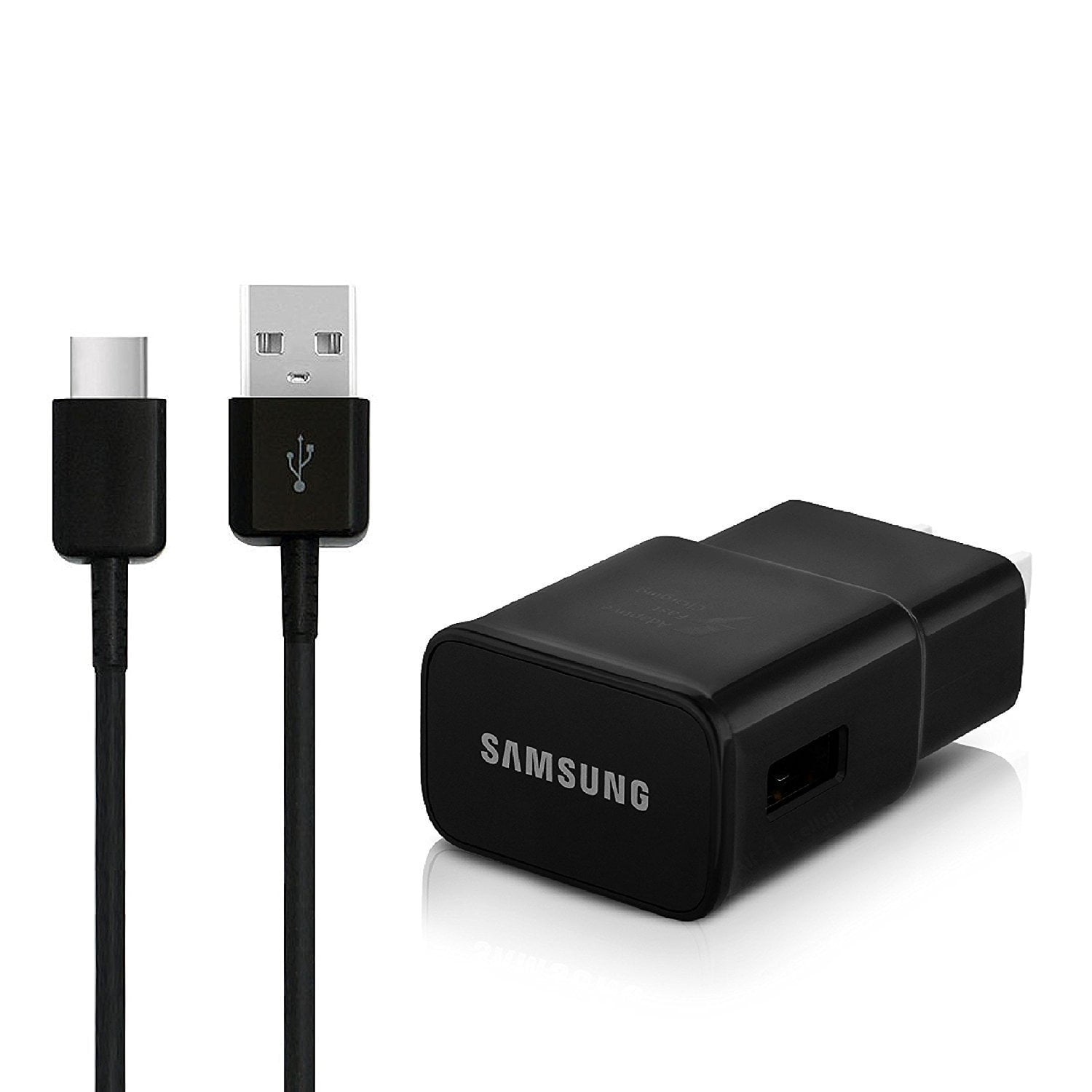 For Samsung Galaxy S8 Active Adaptive Fast Charger Type-C USB Cable Kit! [1  Home Charger + Type-C USB Cable] Adaptive Fast Charging uses dual voltages  for up to 50% faster charging! BLACK -