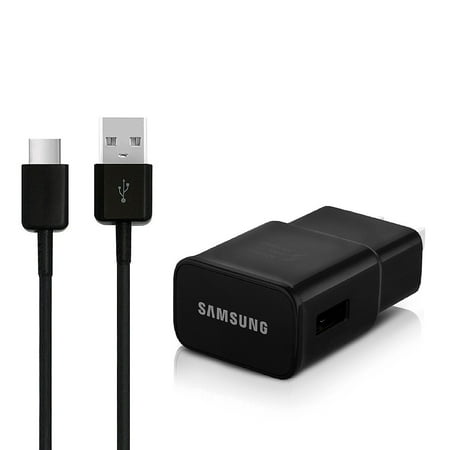 Samsung Galaxy S8 Adaptive Fast Charger Type C Cable Kit! [1 Wall Charger + 4 FT Type C USB Cable] Adaptive Fast Charging uses dual voltages for up to 50% faster charging! - BLACK