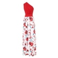 thumbnail image 3 of Lucakuins Vestido de un hombro para mujer, estampado floral / Tie Dye, sin mangas, dobladillo dividido, cintura alta Lucakuins  S-XXL, 3 of 9