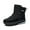 Black, variant on Woobling Men Short Bootie Round Toe Snow Boots Plush Lining Ankle Boot Comfort Winter Shoes Cold Weather Lightweight Warm Black 8