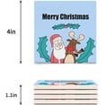 thumbnail image 3 of FMSHPON Merry Christmas Santa Claus Reindeer Set of 8 Coaster for Drinks, Absorbent Ceramic Stone Coasters Cup Mat with Cork Base for Home Kitchen Room Coffee Table Bar Decor, 3 of 4