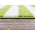 thumbnail image 5 of Garland Rug Beach Stripe Washable Bath Rug Set, 2 Piece Set (17"x24" Bath Rug, & 21"x34" Bath Rug) Lime Green/White, 5 of 6