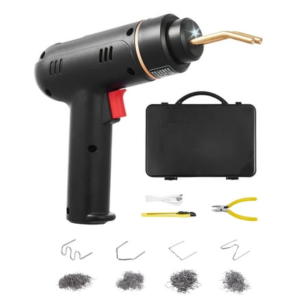 VEVOR Cordless Plastic Welder, 120W Plastic Welding Gun with 400PCS 4 Types Hot Staples, Rechargeable Hot Staple Welding Gun, Plastic Car Bumper Repair Kit for Kayak, Toys, Plastic Crack Repair