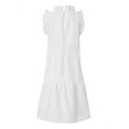 thumbnail image 6 of Uhndy Women's Sleeveless Ruffles Dress Loose Minidress Casual Summer Dress White S, 6 of 6
