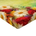 thumbnail image 2 of Ambesonne Floral Fitted Sheet, Romantic Flower Bouquet, Full Size, Yellow White, 2 of 3