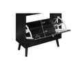 thumbnail image 5 of Hassch Rattan Shoe Storage Cabinet with 2 Flip Drawers and 1 Drawer for Entryway, Wood Slim Hidden Shoe Rack Organizer, 23.7"L x 9.45"W x 43.43"H, Black, 5 of 10
