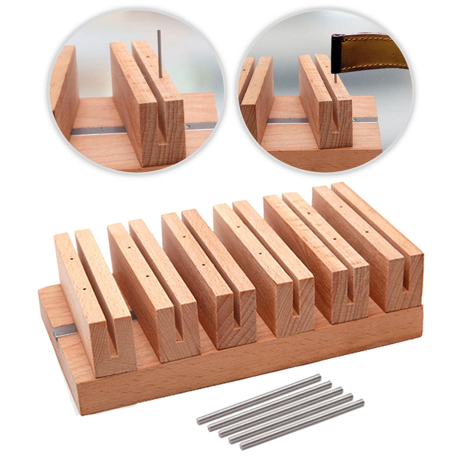 Wxqbjtam Adjustable Edge Oil Rack for Leather Working Tools Wooden Side Oil Drying Holder 6 slots
