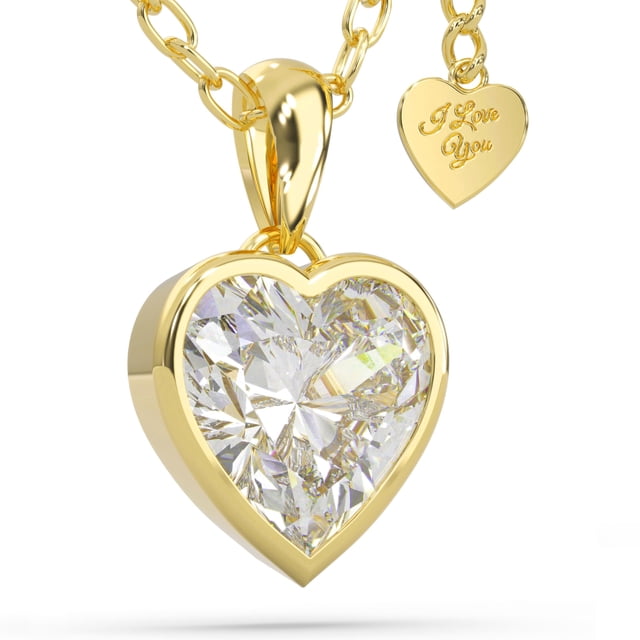 SERASAR 925 Sterling Silver Necklace "Love" with 18k Gold Plating, Gold, Including Gift box